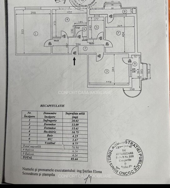 Panduri, Monitorul Oficial, Marriott, 3 camere decomandat 86 mp, bloc 1992